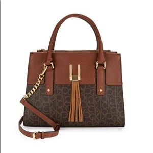 ❌SOLD! CALVIN KLEIN Faux Leather Monogram Satchel